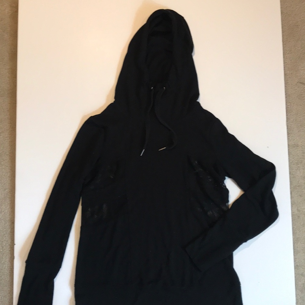 Yogalicious Black Hoodie with Mesh Detailing